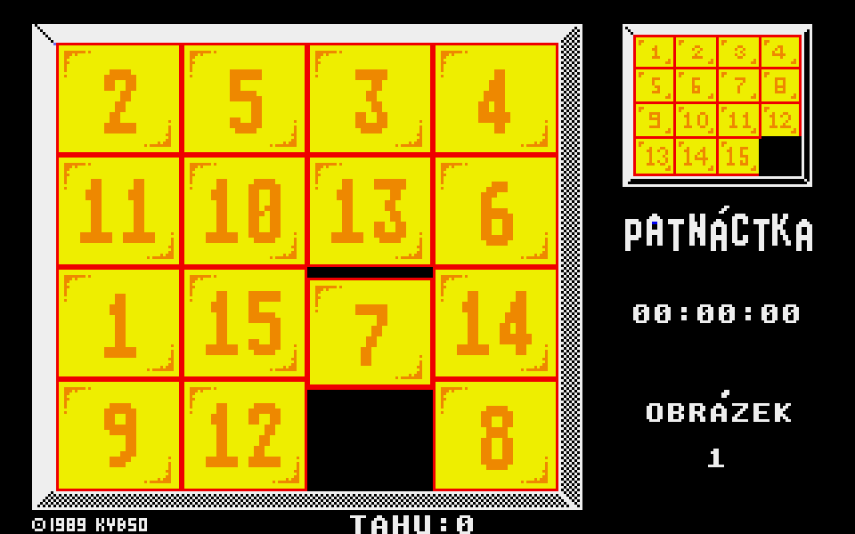 Patnáctka atari screenshot